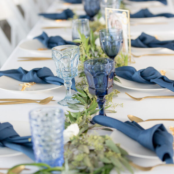 Vintage Dusty Blue Goblets – Echo Event Rentals